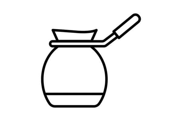 土耳其咖啡图标说明 与咖啡元素有关的图标 线条图标风格 可编辑的简单向量设计 — 图库矢量图片