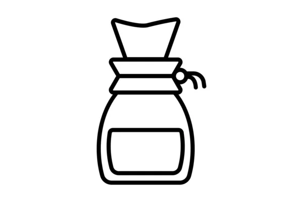 Symbolbild Von Chemex Symbol Zusammenhang Mit Kaffee Element Linien Icon — Stockvektor