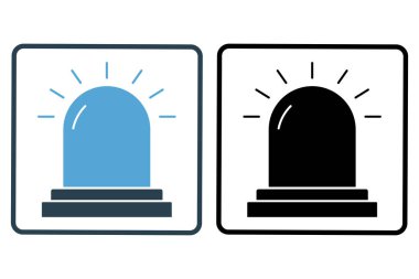 Siren simgesi çizimi. Endüstriyle ilgili bir ikon. Katı simge stili. Basit vektör tasarımı düzenlenebilir