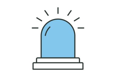 Siren simgesi çizimi. Endüstriyle ilgili bir ikon. İki ton ikonu tarzı. Basit vektör tasarımı düzenlenebilir