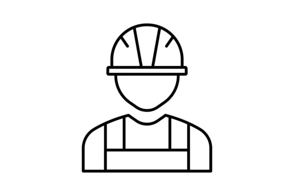 労働者のアイコンイラスト 生産に関連するアイコンです ラインアイコンスタイル シンプルなベクトルデザイン編集可能 — ストックベクタ