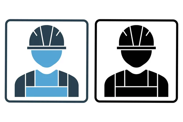 Иллюстрация Значка Рабочего Иконы Связанные Промышленностью Промышленностью Производством Стиль Иконы — стоковый вектор