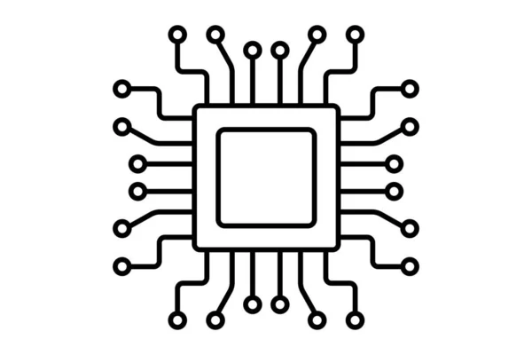 Illustration Icône Puce Électronique Icône Liée Industrie Technologie Style Icône — Image vectorielle