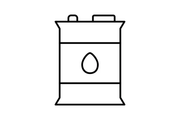 Symbolbild Ölfass Symbol Zusammenhang Mit Der Industrie Linien Icon Stil — Stockvektor
