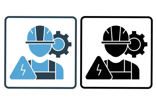 Elektrotechniek Pictogram Illustratie Elektrische Werknemer Icoon Verband Met Industrie Productie — Stockvector