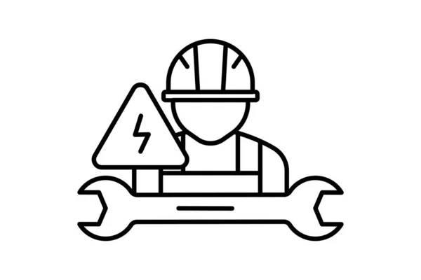 Ilustración Iconos Ingeniería Eléctrica Trabajador Eléctrico Icono Relacionado Con Industria — Vector de stock