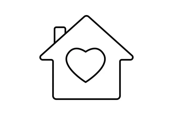 Ілюстрація Благодійної Ікони Будинок Серцем Піктограма Пов Язана Пожертвою Стиль — стоковий вектор