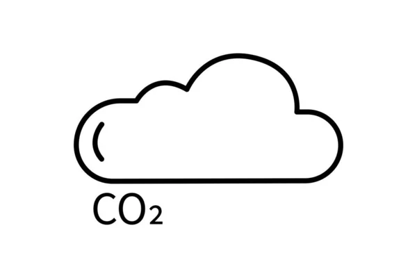 Karbondioksit Ikonu Çizimi Küresel Isınmayla Ilgili Bir Ikon Co2 Satır — Stok Vektör