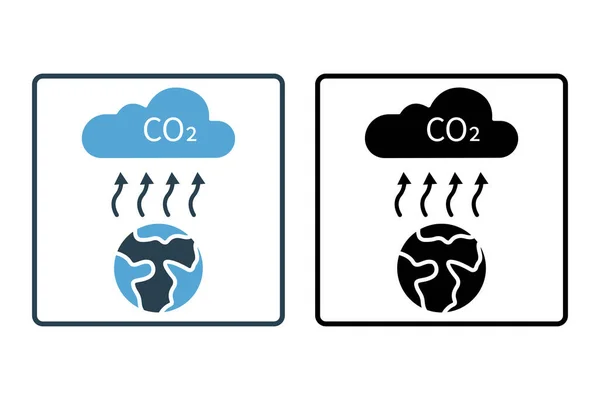 Atmospheric Pollution Icon Illustration Icon Related Global Warming Co2 Solid — Stock Vector