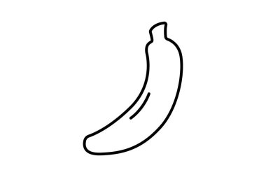 Muz meyve ikonu illüstrasyonu. Meyvelerle ilgili bir ikon. Satır simgesi tarzı. Basit vektör tasarımı düzenlenebilir