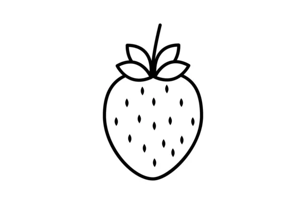 Aardbeien Fruit Pictogram Illustratie Pictogram Met Betrekking Tot Fruit Line — Stockvector