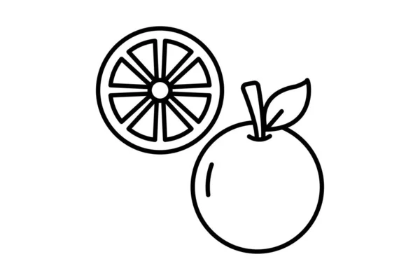 Narancs Gyümölcs Ikon Illusztráció Gyümölcs Trópusi Gyümölcsökhöz Kapcsolódó Ikon Vonalas — Stock Vector