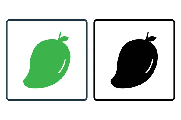 Mango Pictogram Illustratie Fruit Tropisch Pictogram Met Betrekking Tot Fruit — Stockvector