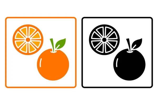 Illustrazione Icona Frutta Arancione Frutta Tropicale Icona Relativa Frutti Stile — Vettoriale Stock
