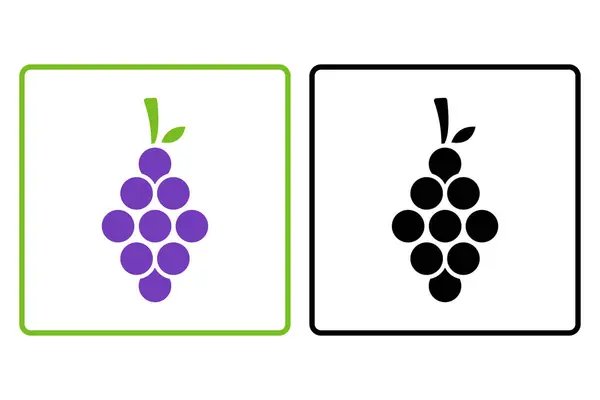 Uva Icona Frutta Illustrazione Icona Relativa Frutti Stile Icona Solida — Vettoriale Stock