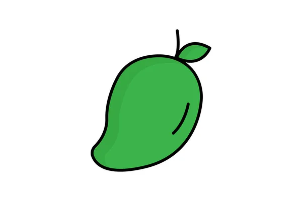 Illustration Icône Mangue Fruits Tropicaux Icône Liée Aux Fruits Style — Image vectorielle