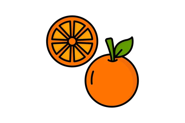 Orange Frukt Ikon Illustration Frukt Och Tropiska Frukter Ikon Relaterad — Stock vektor
