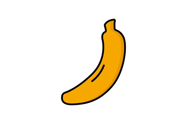 Banana Fruit Icon Illustration Icon Related Fruits Flat Line Icon — Stock Vector