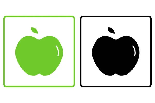 Illustration Zur Apple Ikone Symbol Zusammenhang Mit Früchten Solider Ikonenstil — Stockvektor