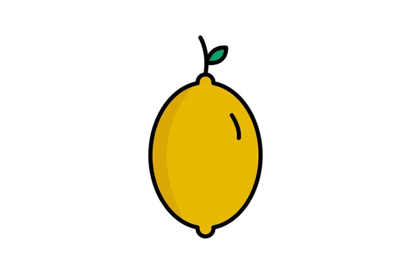 柠檬图标 与水果有关的图标 唇彩图标风格 线条平整 可编辑的简单向量设计 — 图库矢量图片