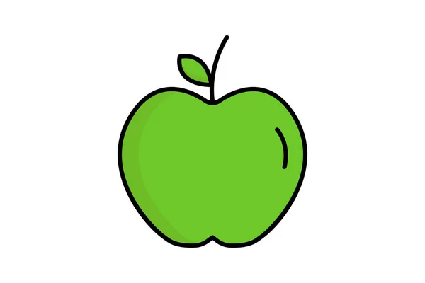 アップルのアイコンイラスト 果物に関するアイコンです 直線色のアイコンスタイル フラットライン シンプルなベクトルデザイン編集可能 — ストックベクタ