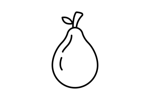 Εικονίδιο Αχλαδιού Στυλ Εικονιδίου Γραμμής Εικόνα Σχετική Φρούτα Απλός Διανυσματικός — Διανυσματικό Αρχείο