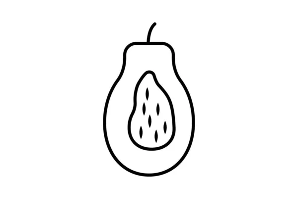 Εικονίδιο Παπάγια Στυλ Εικονιδίου Γραμμής Εικόνα Σχετική Φρούτα Απλός Διανυσματικός — Διανυσματικό Αρχείο