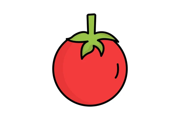 Apple Ikone Lineale Farbsymbole Flache Linie Symbol Zusammenhang Mit Früchten — Stockvektor