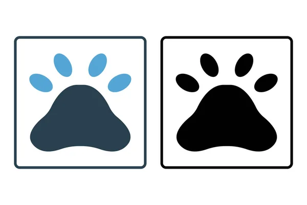 Pfotenabdruck Symbol Solider Ikonenstil Abbildung Für Hunde Oder Katzenpfote Symbol — Stockvektor