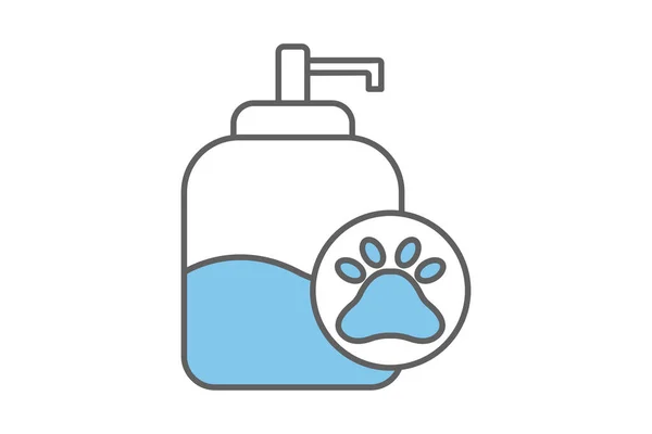 Shampoo Für Haustiere Zwei Ton Symbolstil Lineare Farbe Haustiere Pflege — Stockvektor