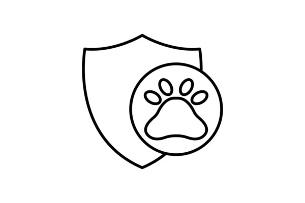 Знак Медицинского Страхования Животных Стиль Иконки Значок Защиты Животных Отпечаток — стоковый вектор