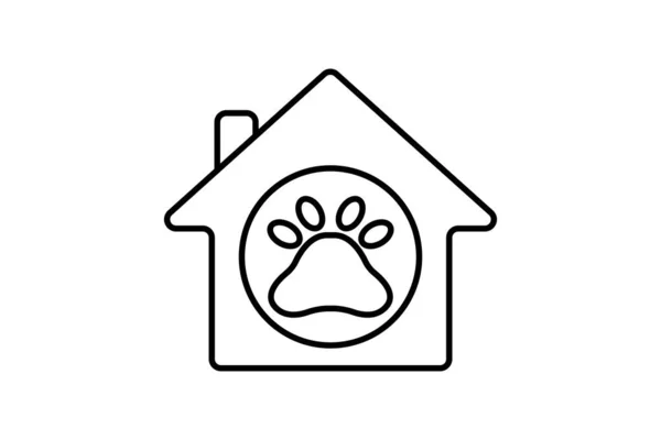 Hund Katze Haustier Ikone Linien Icon Stil Symbol Zusammenhang Mit — Stockvektor
