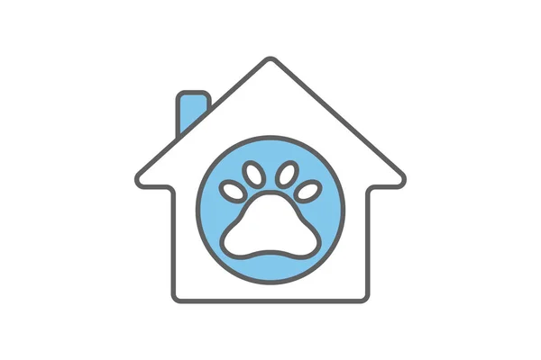 Perro Gato Casa Mascotas Icono Estilo Icono Dos Tonos Color — Archivo Imágenes Vectoriales