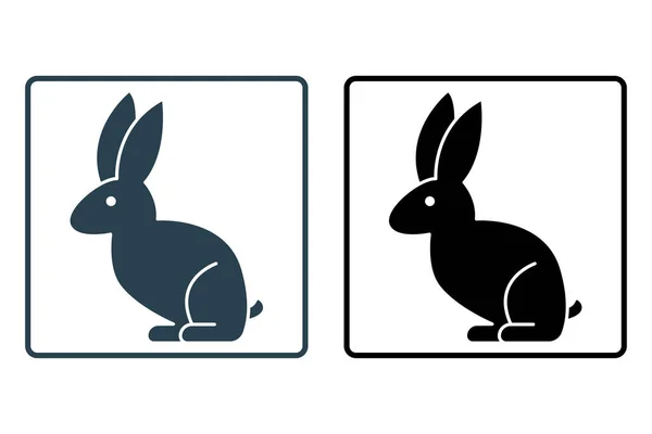 Hasensymbol Illustration Solider Ikonenstil Symbol Zusammenhang Mit Haustier Einfaches Vektordesign — Stockvektor