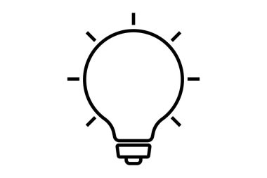 yenilik simgesi illüstrasyonu. Ampul simgesi. Fikirle ilgili bir ikon. Satır simgesi tarzı. Basit vektör tasarımı düzenlenebilir