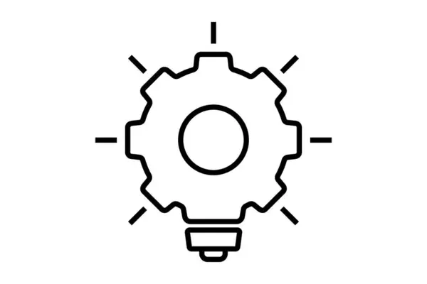 Innovation Icône Illustration Icône Ampoule Avec Engrenage Icône Liée Idée — Image vectorielle