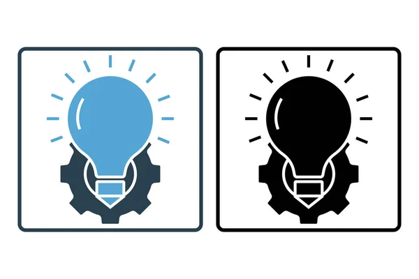 Effective Solution Icon Creative Ideas Light Bulb Gear Concept Solid — Stock Vector