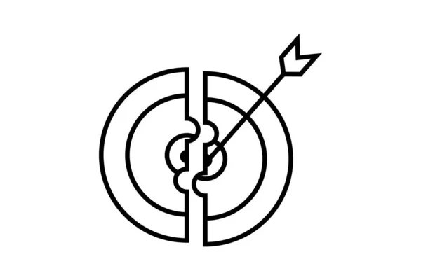Lösungsziel Icon Puzzleteil Ziel Symbol Zusammenhang Mit Kreativer Idee Lösung — Stockvektor