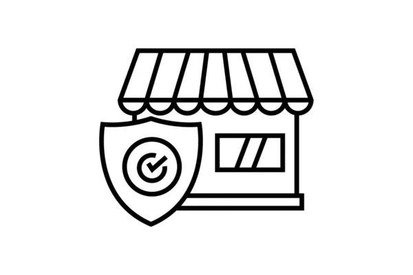 Іконка Страхування Орендарів Вектор Безпеки Значок Магазин Захист Щит Система — стоковий вектор