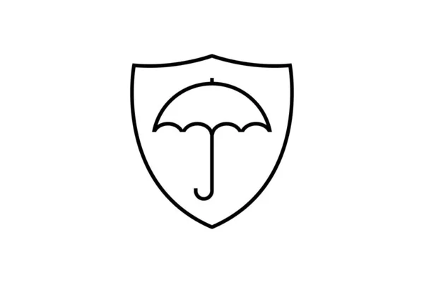 Icono Del Paraguas Del Seguro Símbolo Seguro Diseño Estilo Icono — Vector de stock
