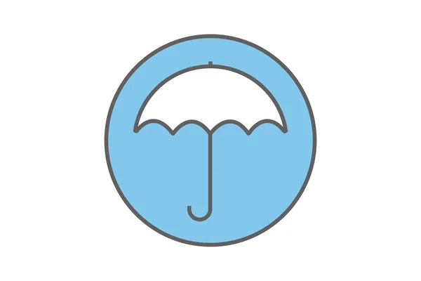 Symbol Ikony Deštníku Symbol Pojištění Ochrana Dvoubarevný Design Ikon Jednoduchý — Stockový vektor