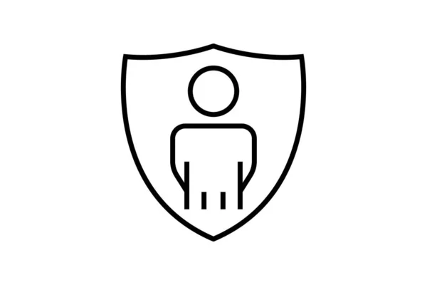Ikona Ubezpieczenia Symbol Ubezpieczenia Ochrona Bezpieczeństwo Zdrowie Projekt Ikony Linii — Wektor stockowy