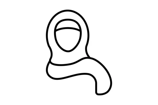 Mujer Árabe Saudita Icono Mujer Oriente Medio Cabeza Bufanda Hijab — Vector de stock