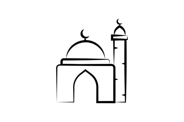 Mosque Icon Icon Related Islamic Mosque Hand Draw Icon Style — Stock Vector