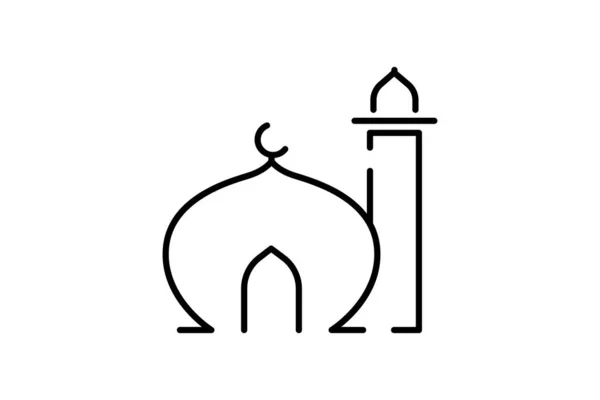 モスクのアイコン イスラムモスクに関連するアイコン ラインアイコンスタイルのデザイン シンプルなベクトルデザイン編集可能 — ストックベクタ