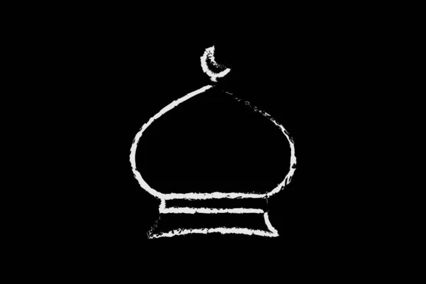 清真寺圆顶图标 Icon Related Islamic Mosque 粉笔图标风格的设计 可编辑的简单向量设计 — 图库矢量图片