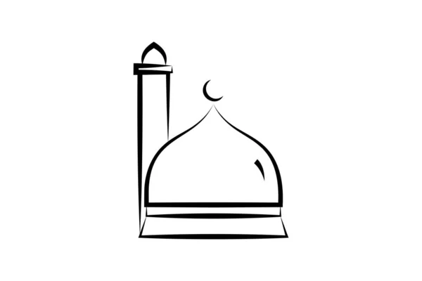Ikona Mešity Ikona Související Islámskou Mešitou Návrh Stylu Ikon Ručně — Stockový vektor