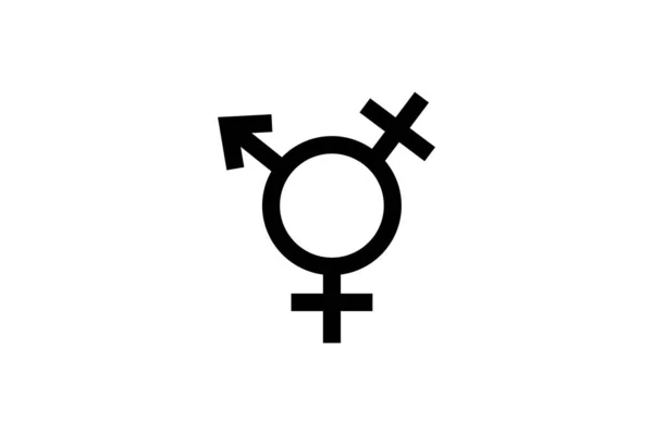 跨性别符号图标 与性别有关的图标 线条图标风格的设计 可编辑的简单向量设计 — 图库矢量图片
