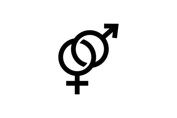 Икона Гетеросексуального Символа Мужчина Женщина Знак Значок Связанный Полом Дизайн — стоковый вектор