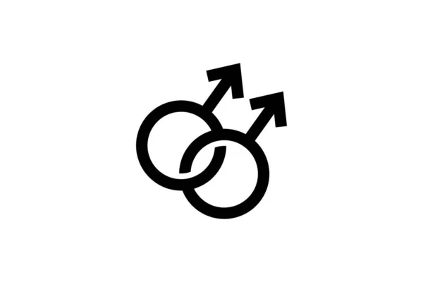 Simbolo Del Partner Omosessuale Disegno Stile Icona Outline Design Vettoriale — Vettoriale Stock